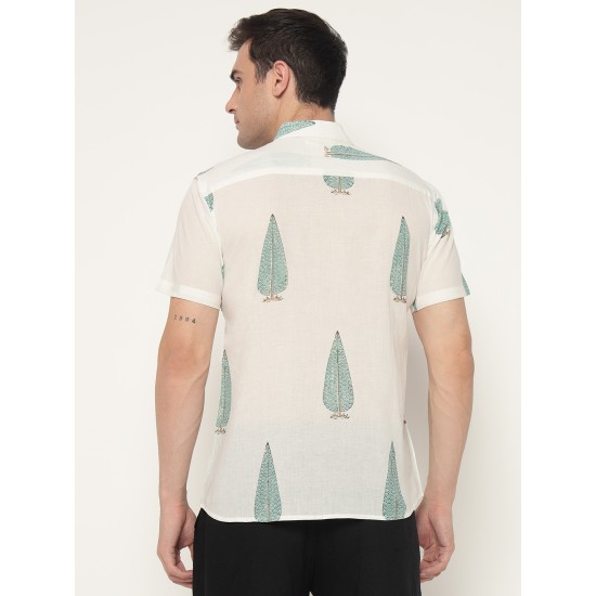 Block Printed Men’s Half Shirt 