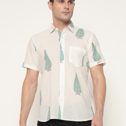 Block Printed Men’s Half Shirt 