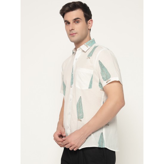 Block Printed Men’s Half Shirt 