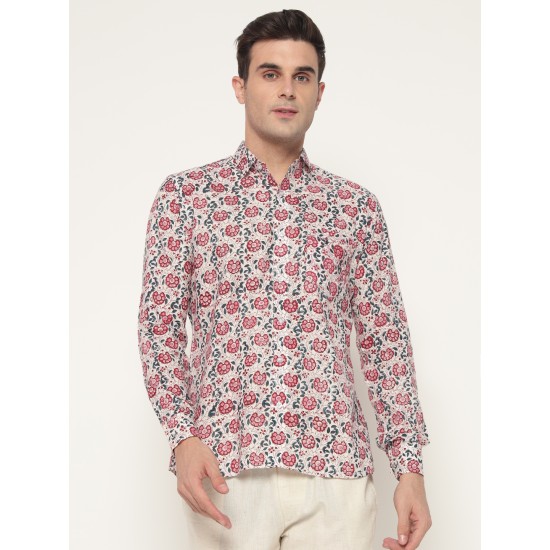 Men’s Floral Printed Casual Shirt