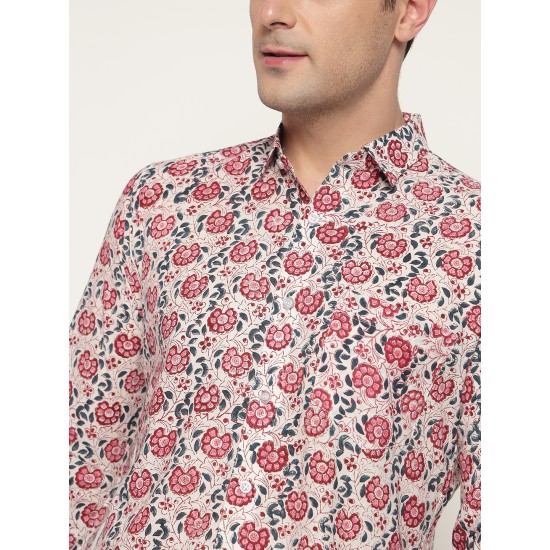 Men’s Floral Printed Casual Shirt