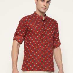 Sanganeri Printed Men’s Short Kurta