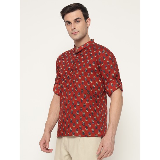 Sanganeri Printed Men’s Short Kurta